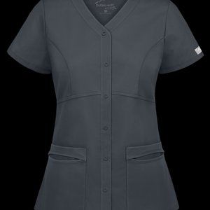 UA Butter-Soft Snap Front Scrub Top